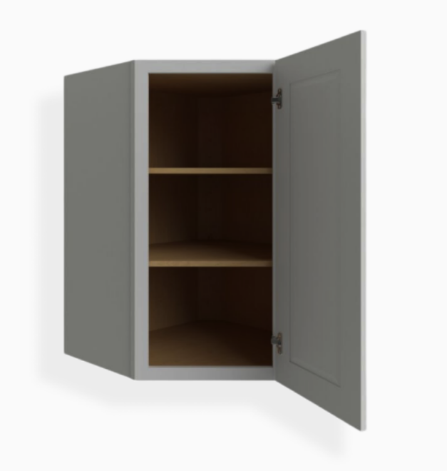Gray Shaker 27″ W Diagonal Corner Wall Shelf