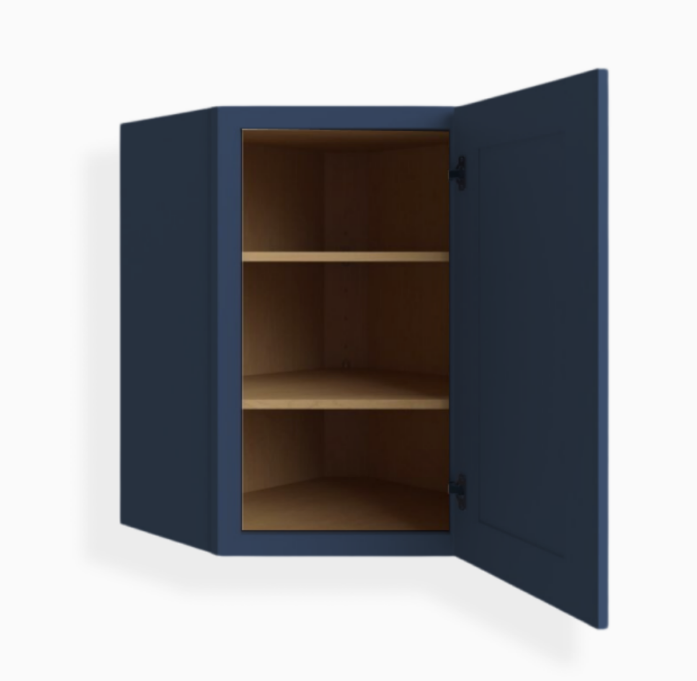 Navy Blue Shaker 24″ Diagonal Corner Wall Shelf