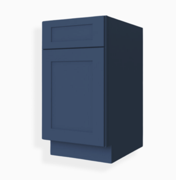 Navy Blue Shaker Base Waste Basket Cabinet