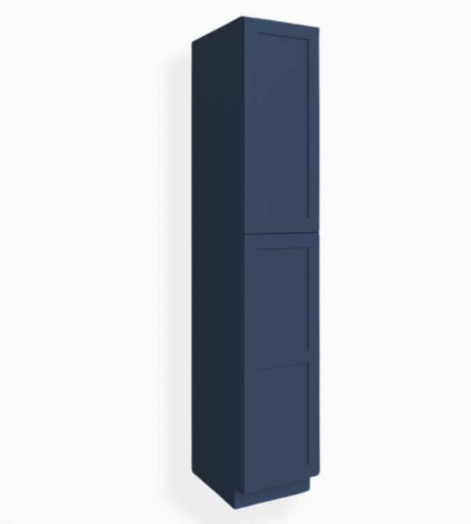 Gabinete de despensa utilitario Shaker azul marino de 18″ de ancho