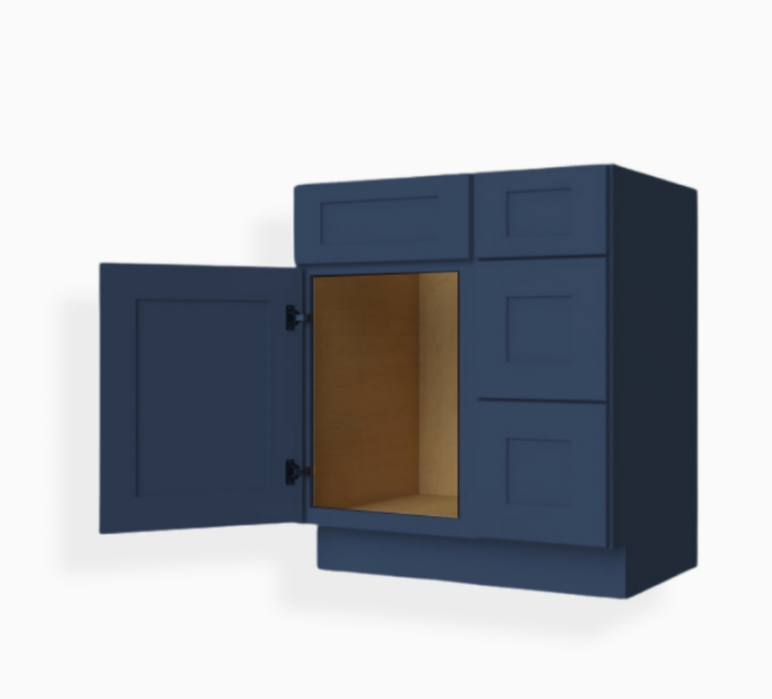Navy Blue Shaker 36″ W Vanity Combo with Drawers