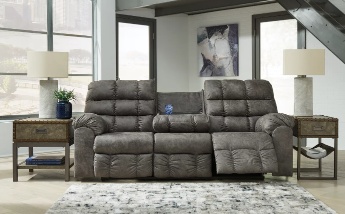 Derwin Manual Reclining Sofa with Drop Down Table