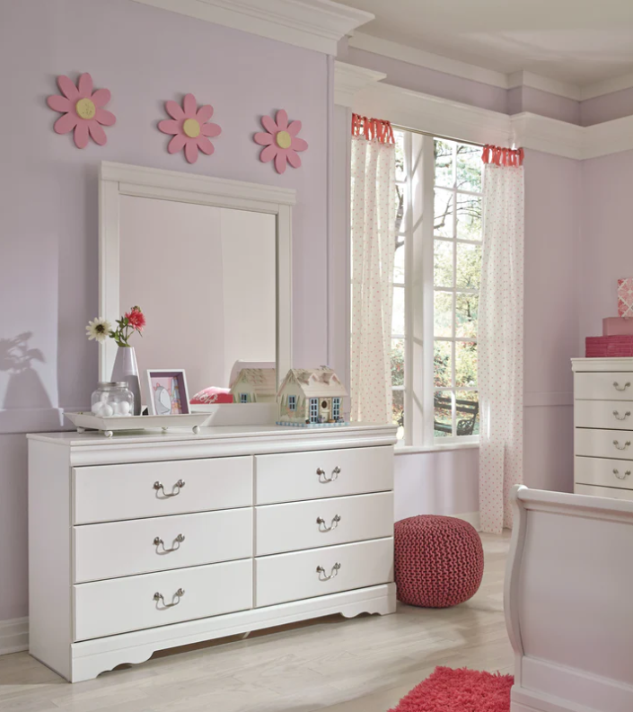 Anarasia White Sleigh Youth Bedroom Set