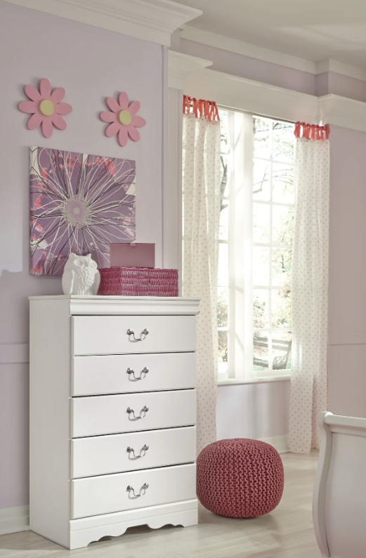 Anarasia White Sleigh Youth Bedroom Set