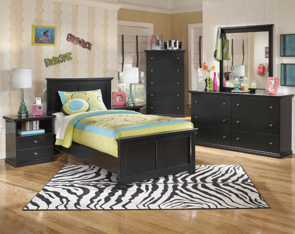Maribel Black Panel Youth Bedroom Set