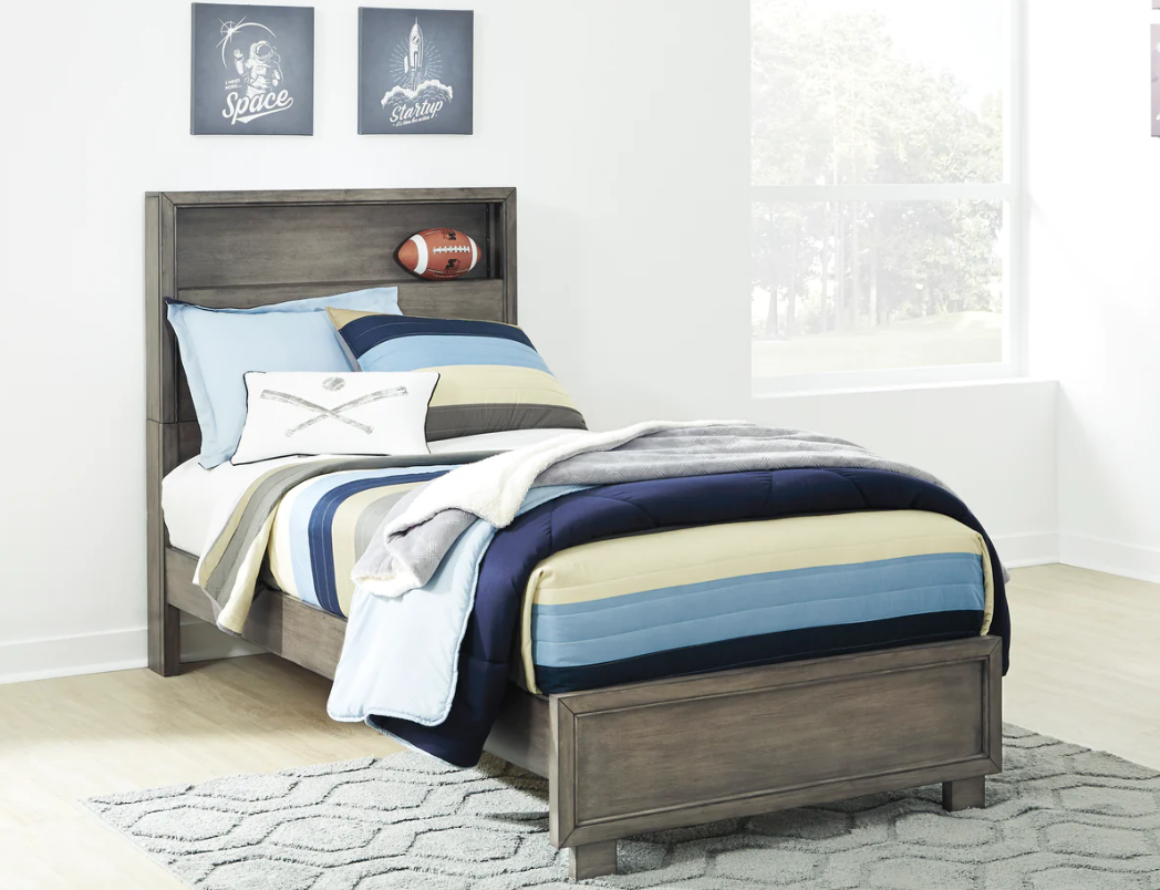 Arnett Gray Bookcase Panel Youth Bedroom Set