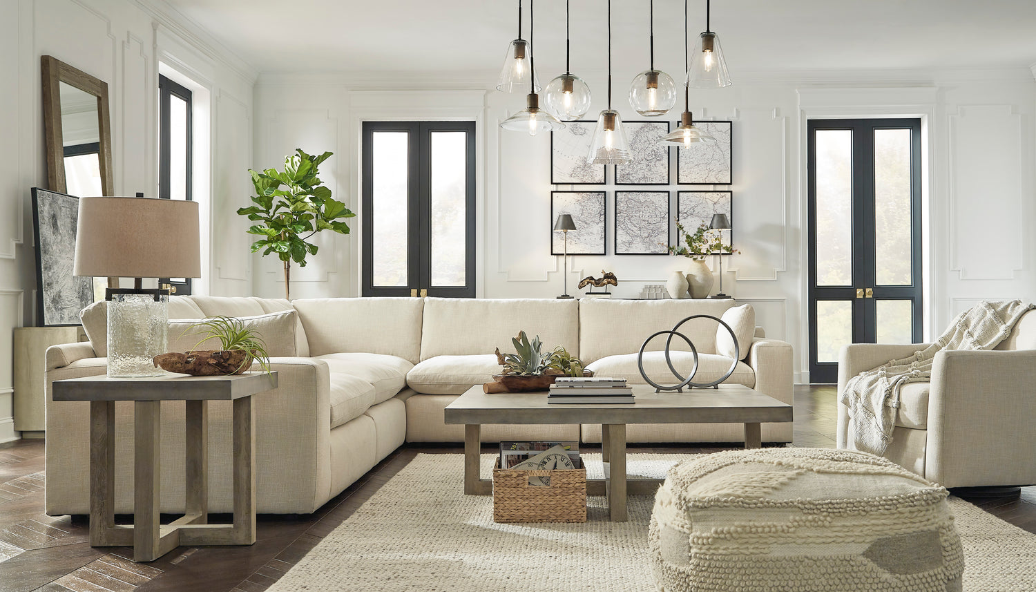 Elyza Linen 5-Pieces Sectional-2