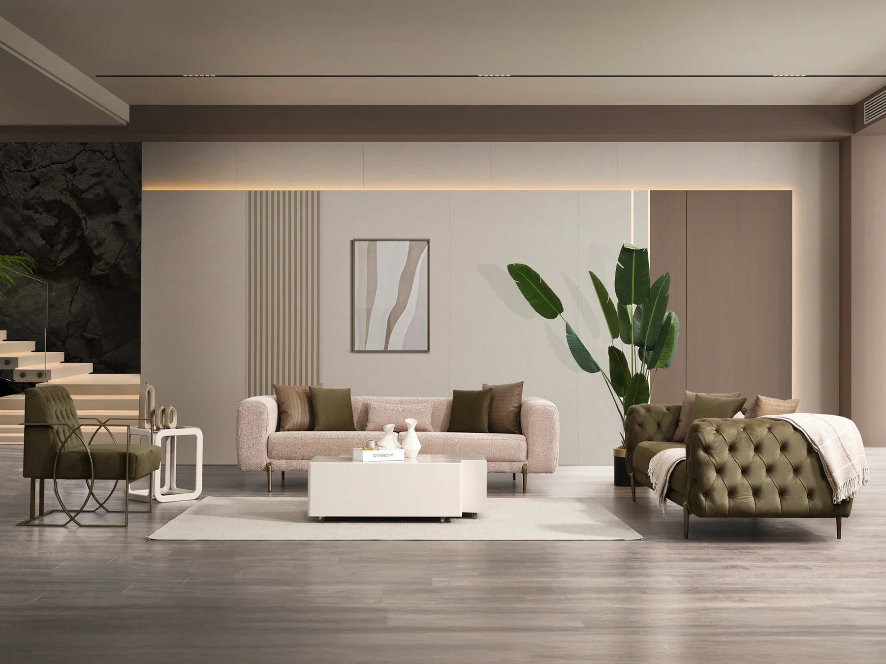 Juego de sala de estar Bixler Olive