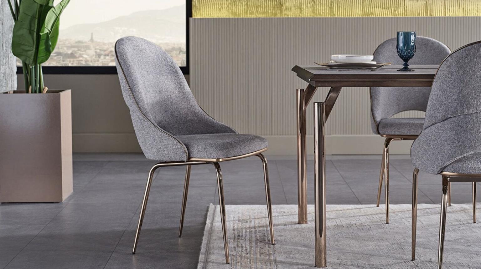 Mesa de comedor y 6 sillas color gris Habana