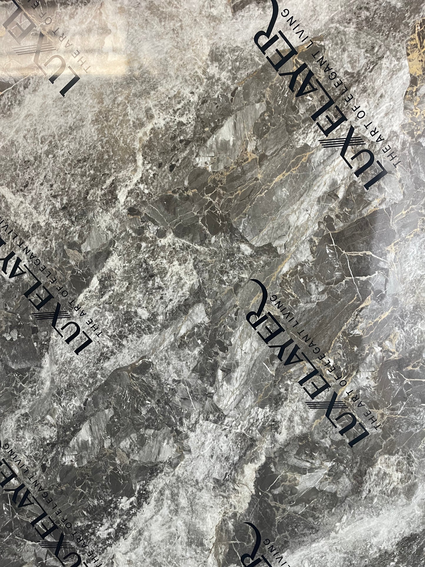 Panel de pared impermeable de jadeíta grisácea