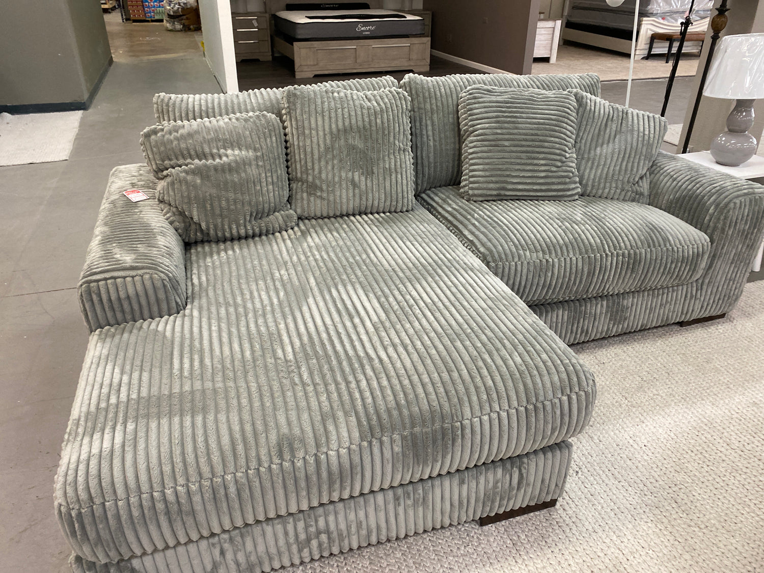 Sofá chaise longue RAF de 2 piezas Lindyn Fog
