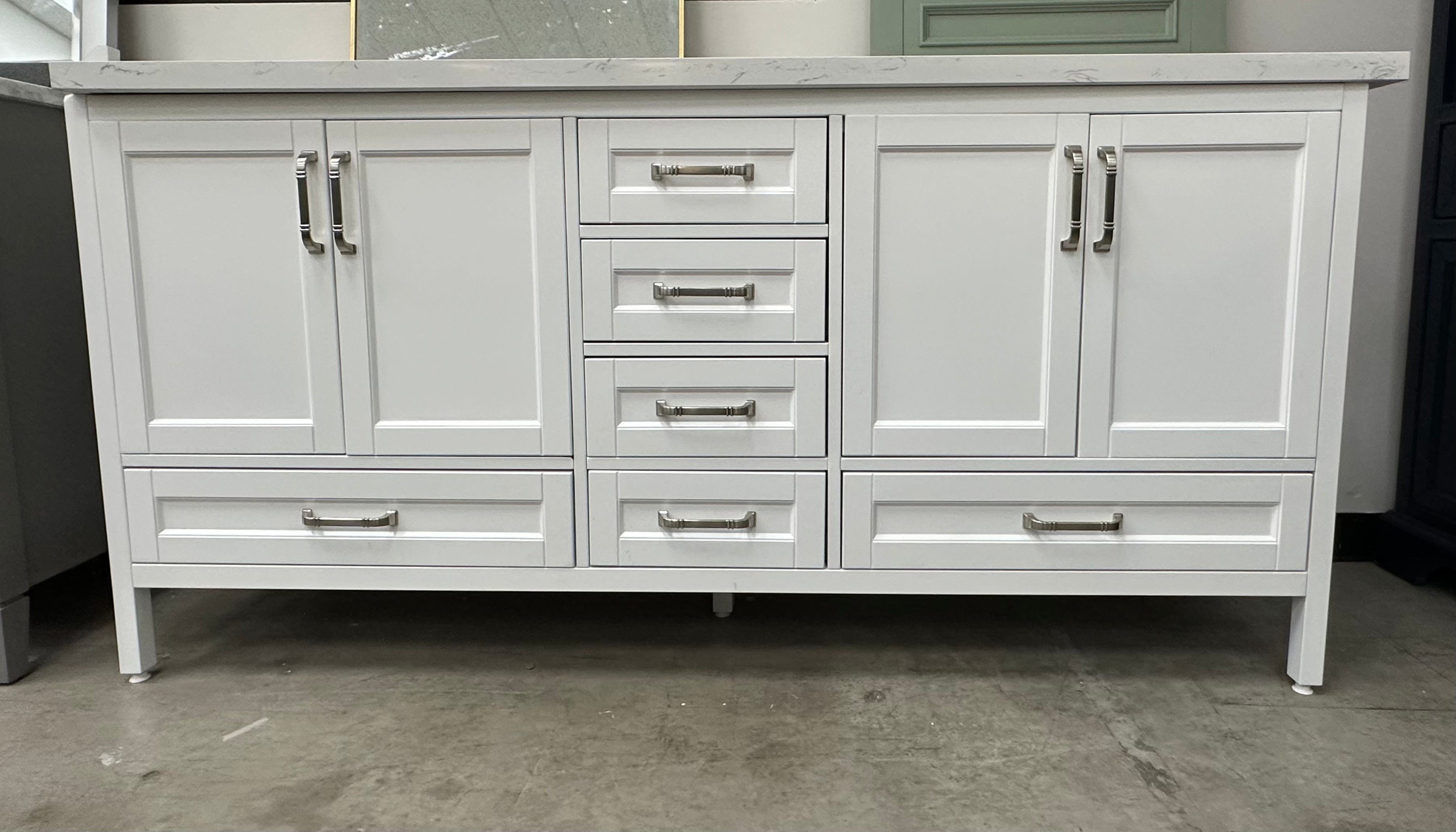 Sandstone 72 in. Vanity in White with Quartz Top