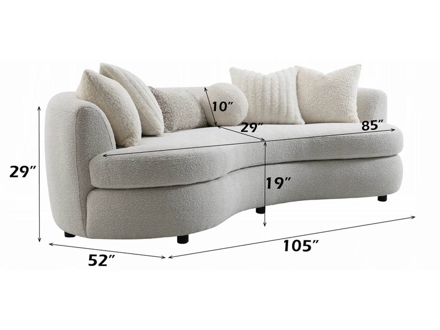 Sofá seccional de dos piezas Lindyn color marfil