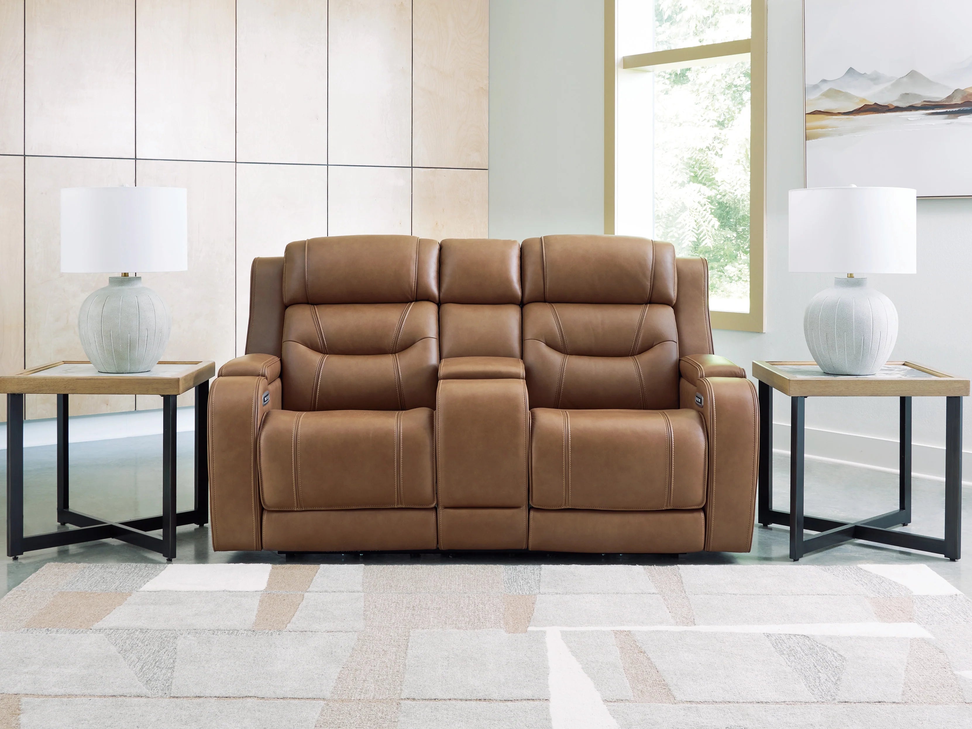 Knightington Caramel 3-Pieces Power Reclining Living Room Set with Audio Seating