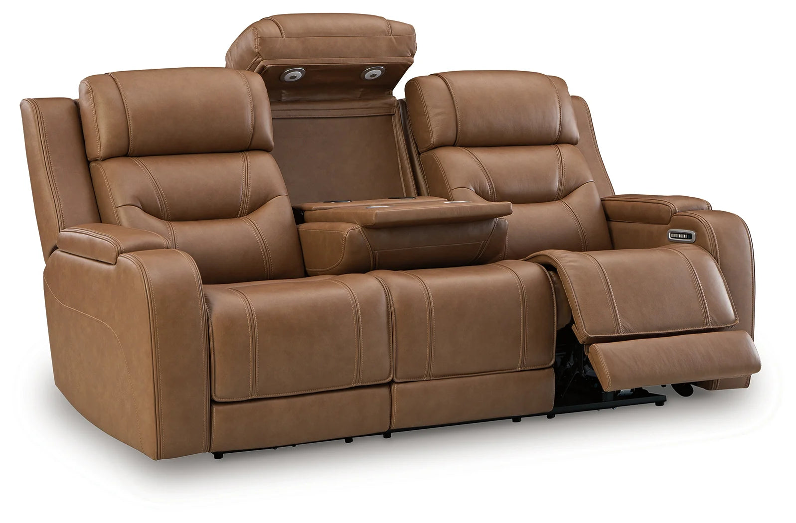 Knightington Caramel 3-Pieces Power Reclining Living Room Set with Audio Seating