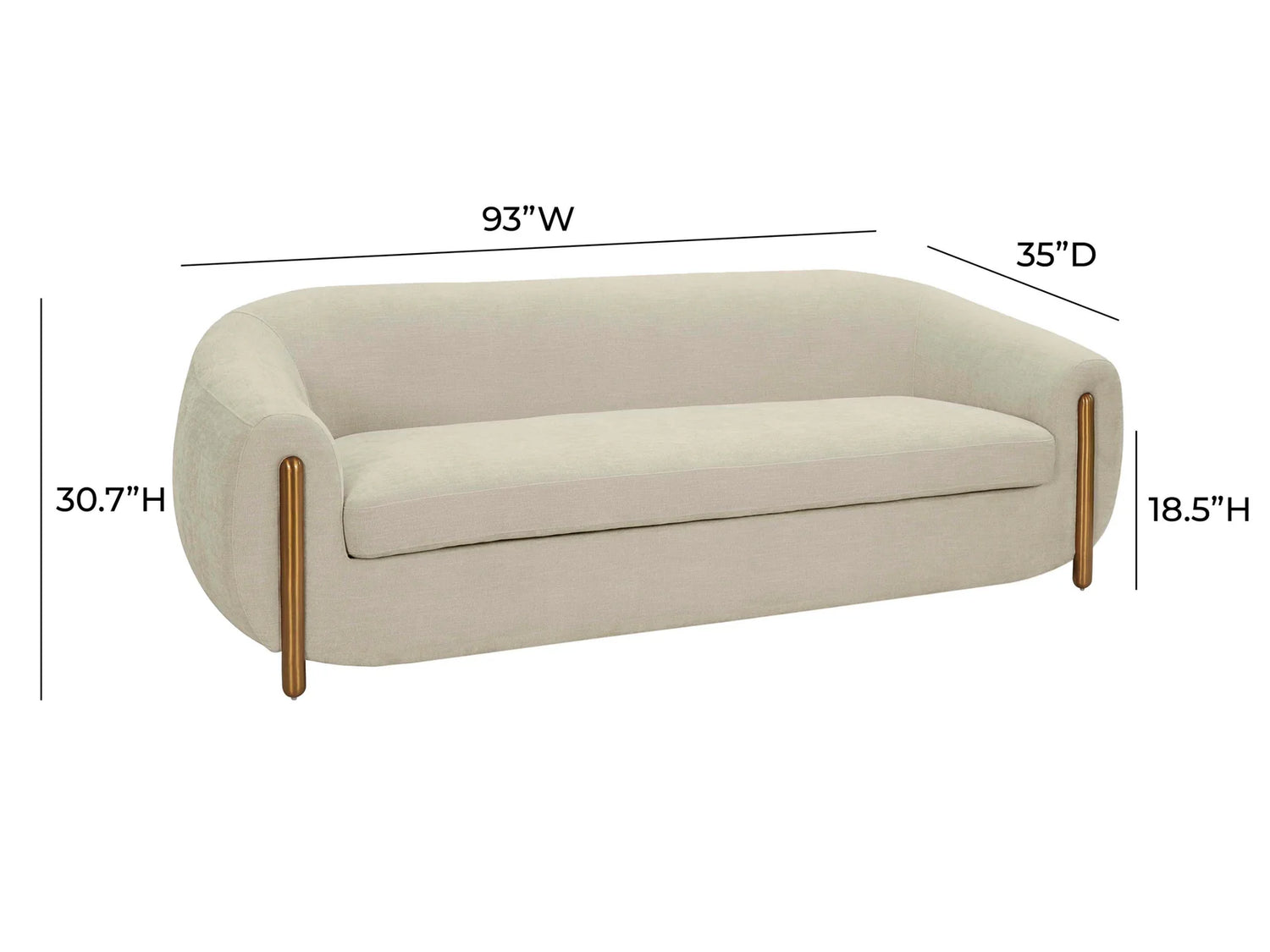 Sofá seccional de dos piezas Lindyn color marfil