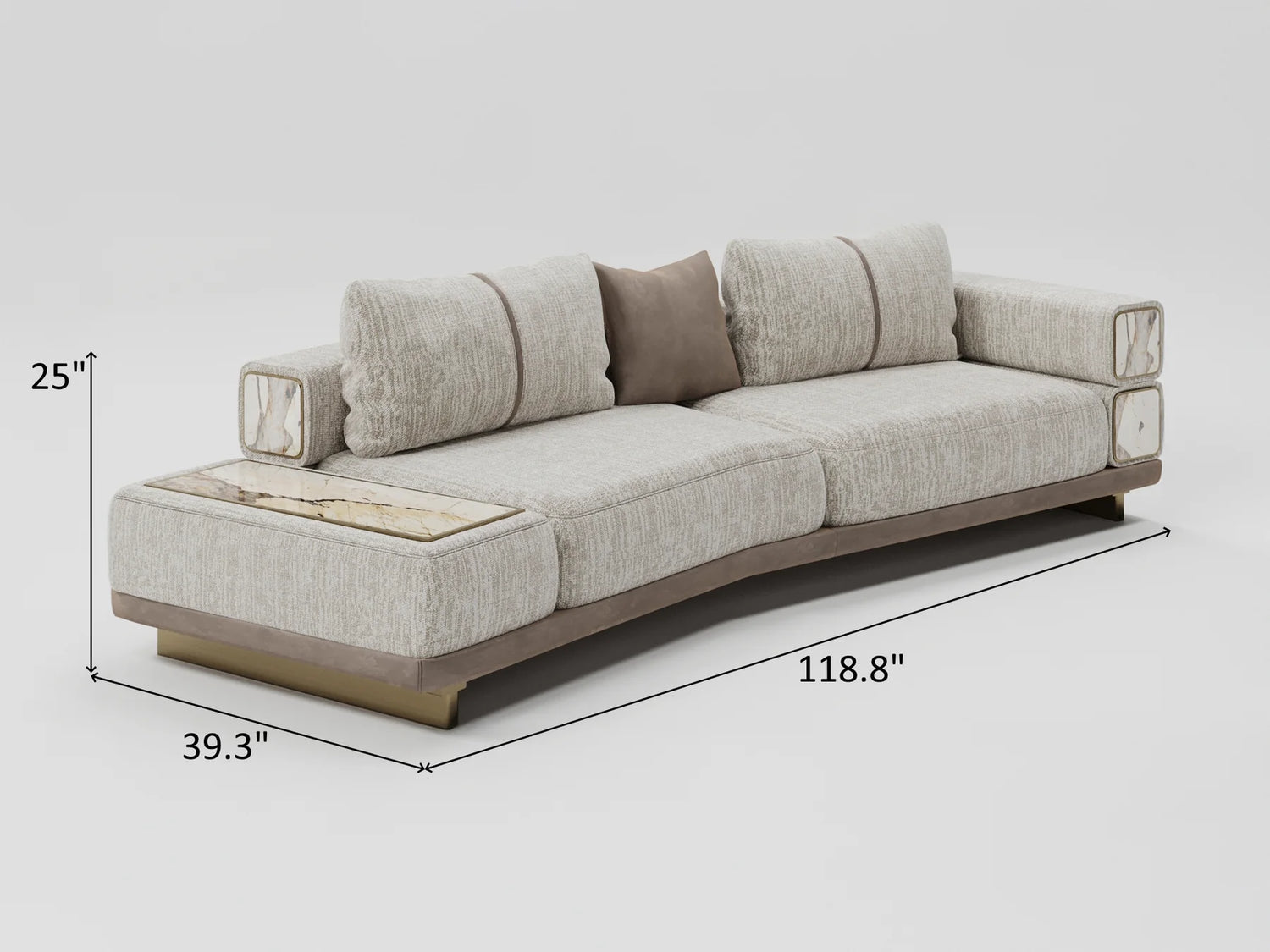 Sofá seccional de dos piezas Lindyn color marfil