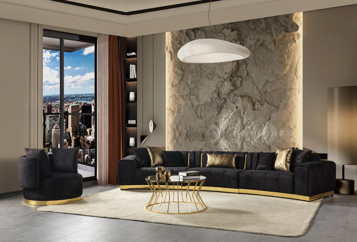 Michelle Velvet Curved Sectional