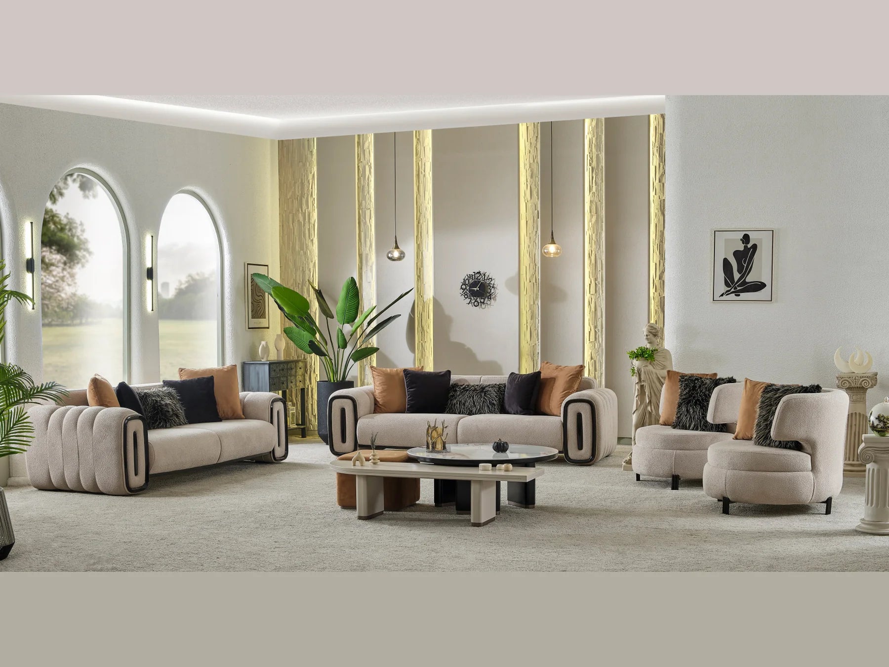 Juego de sala de estar Bixler Olive