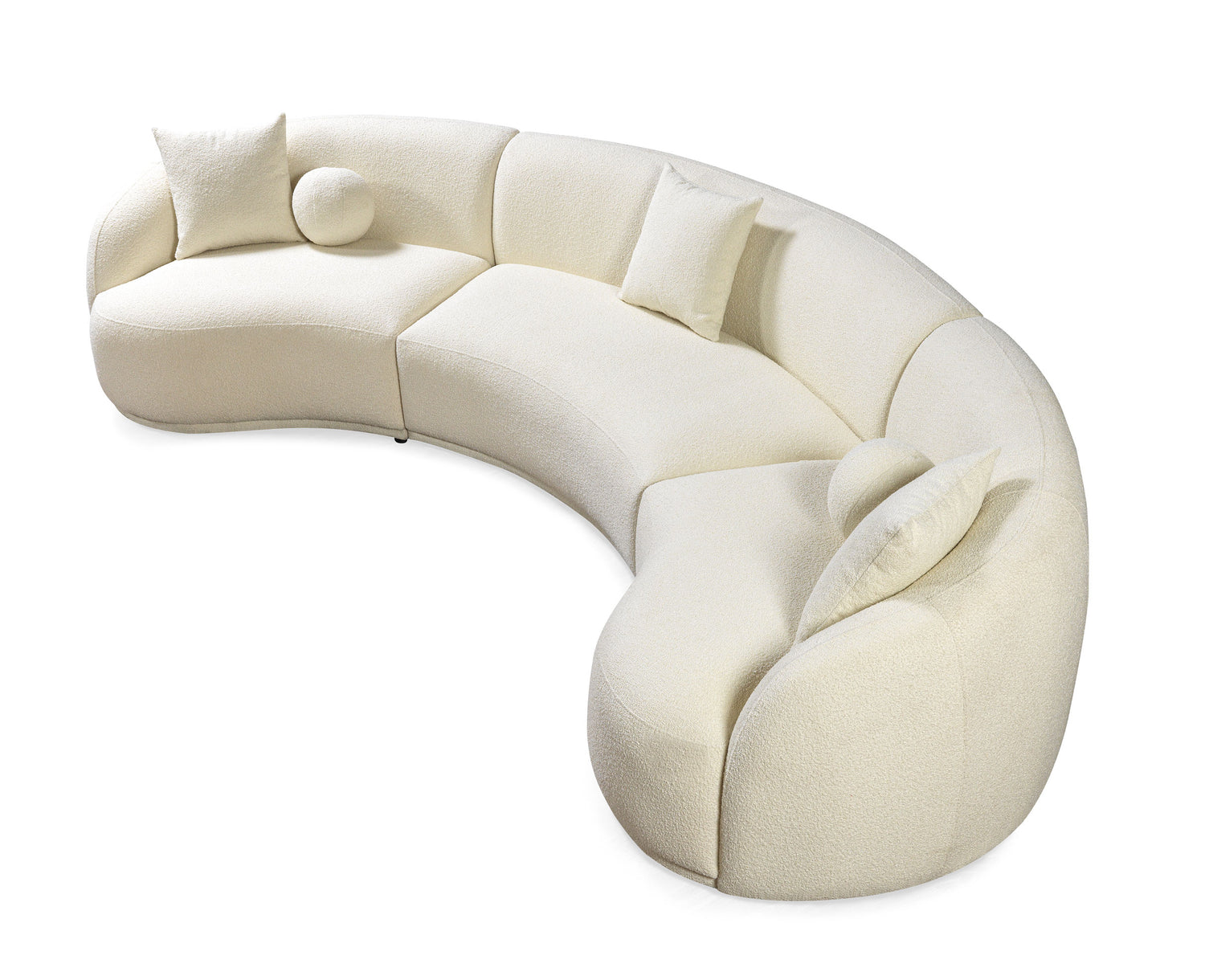 Seccional curvo de 3 piezas Bonita Ivory Boucle