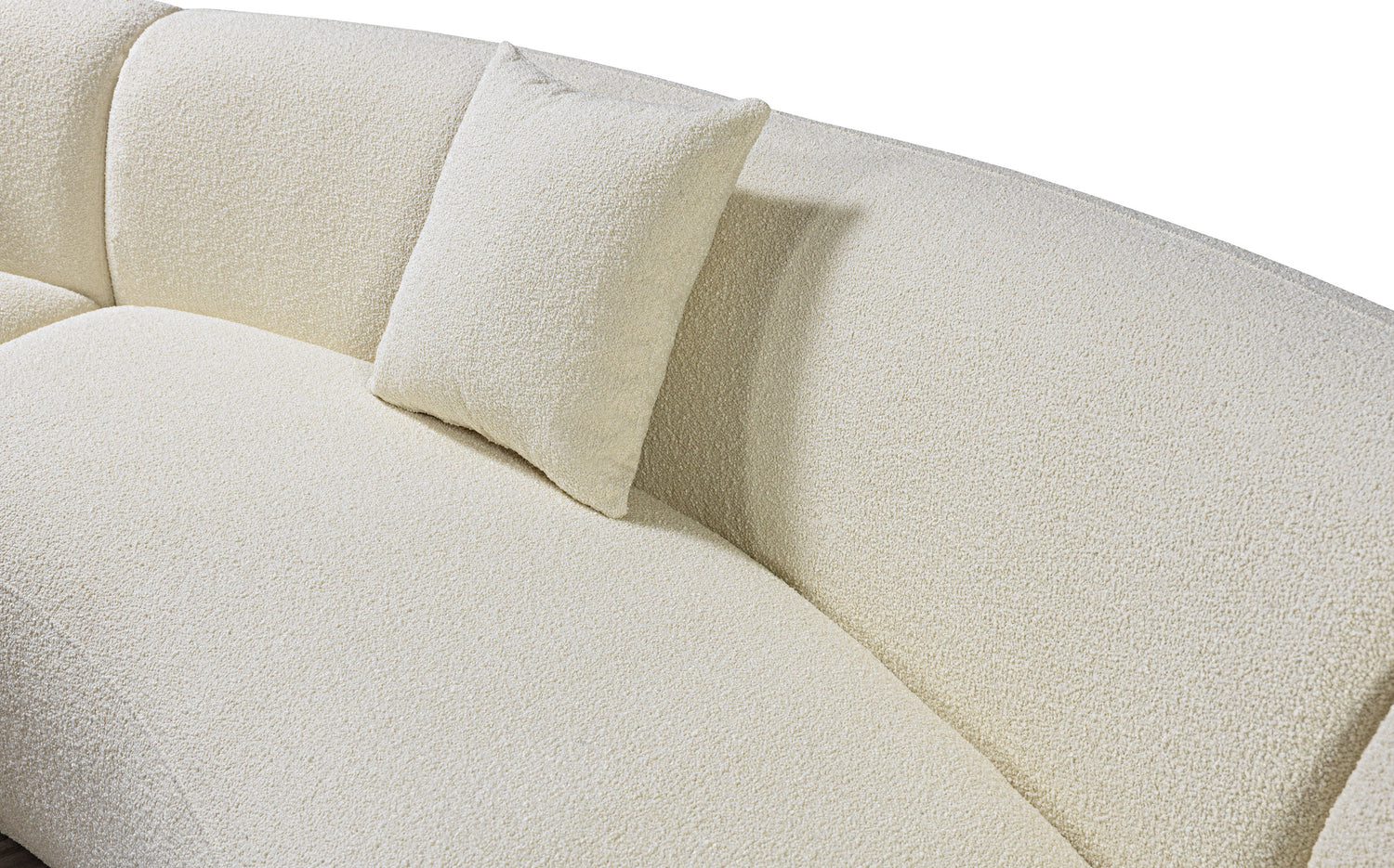 Seccional curvo de 3 piezas Bonita Ivory Boucle