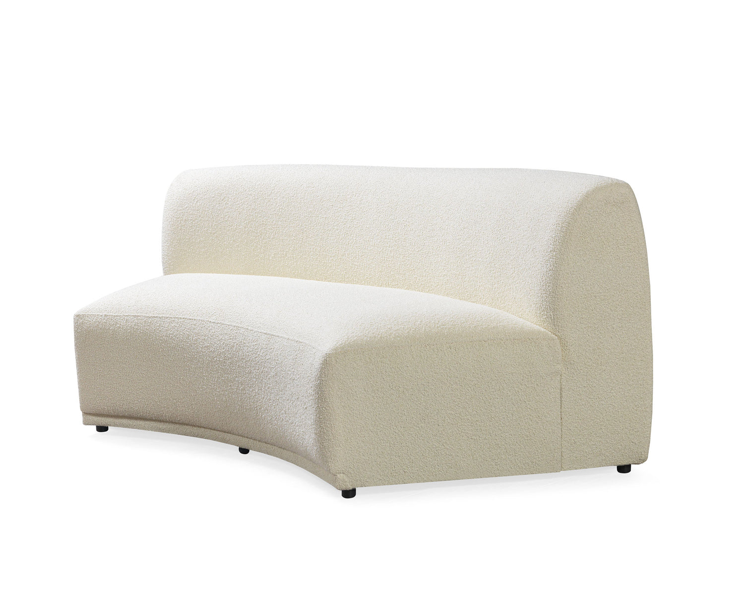 Seccional curvo de 3 piezas Bonita Ivory Boucle