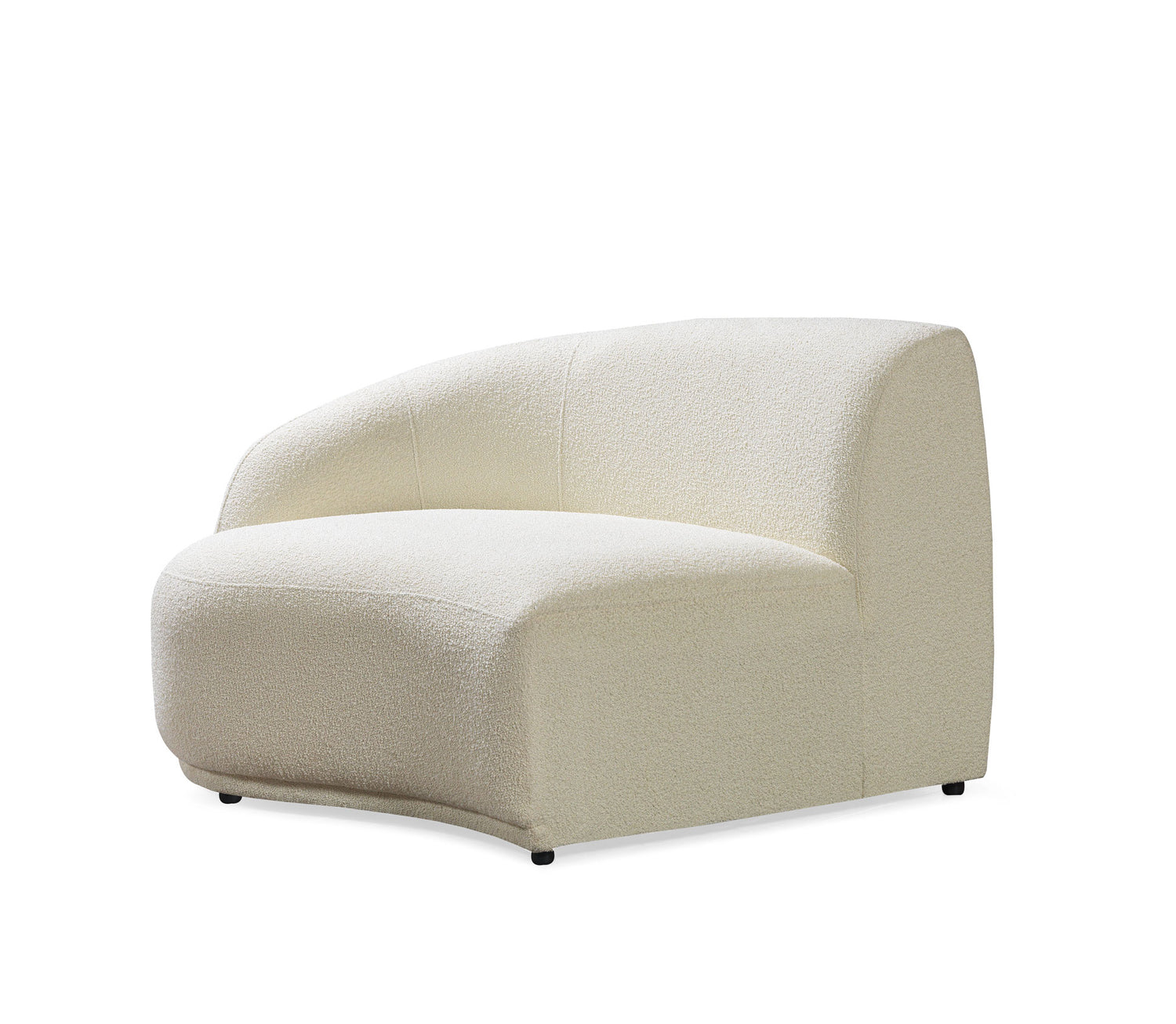 Seccional curvo de 3 piezas Bonita Ivory Boucle