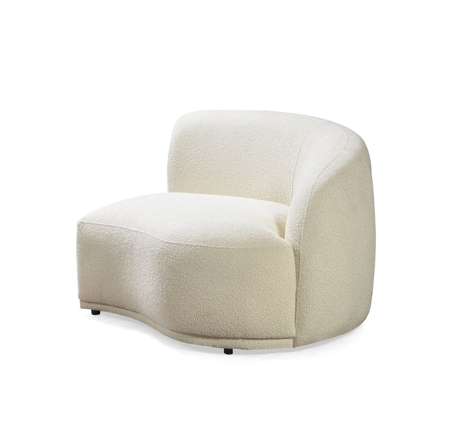 Seccional curvo de 3 piezas Bonita Ivory Boucle