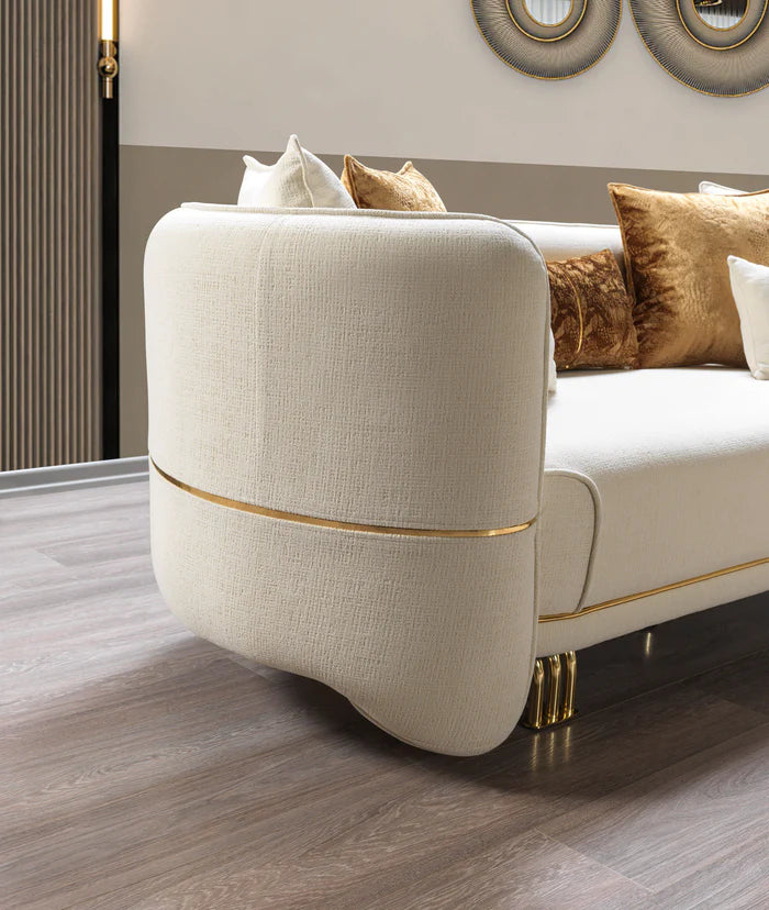 Helena Ivory Velvet Sofa