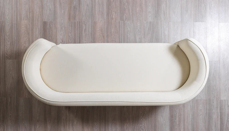 Sofá y loveseat de terciopelo marfil Helena