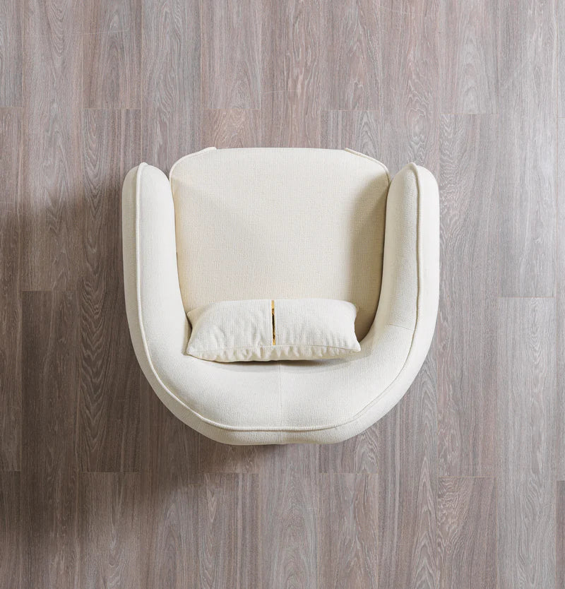 Sofá y loveseat de terciopelo marfil Helena