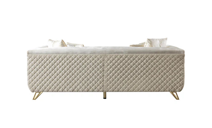 Anica Ivory Velvet Sofa & Loveseat
