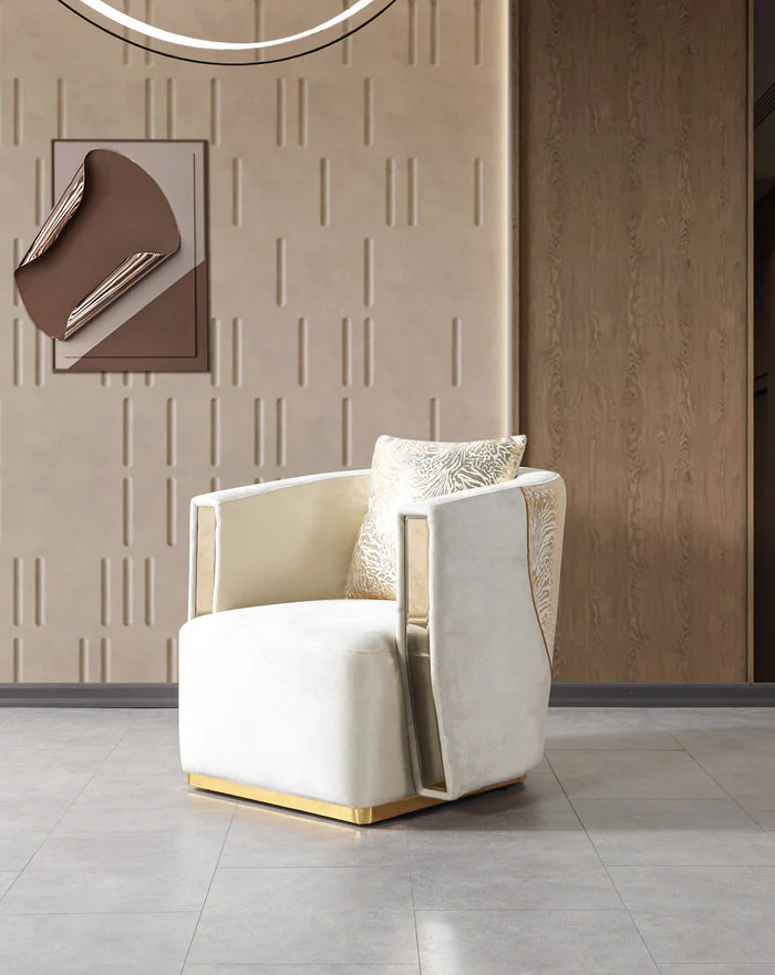 Anica Ivory Velvet Sofa & Loveseat