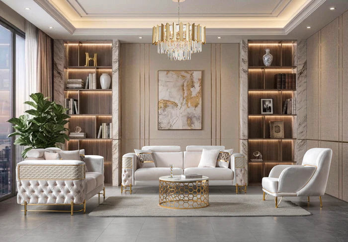 Fabiana Ivory Velvet Sofa