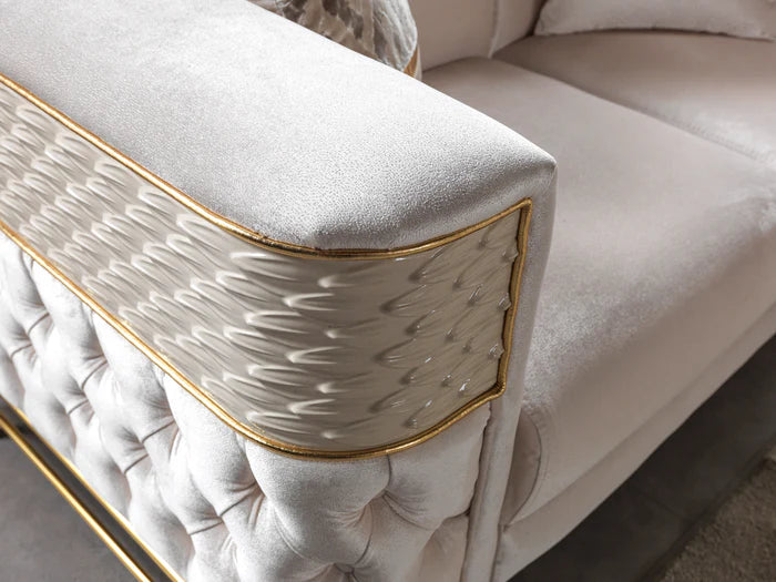 Fabiana Ivory Velvet Loveseat