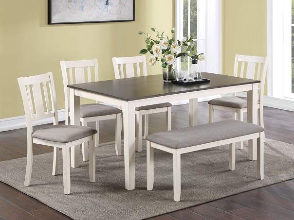 Rowan Chalk Gray 6-Pieces Dining Table