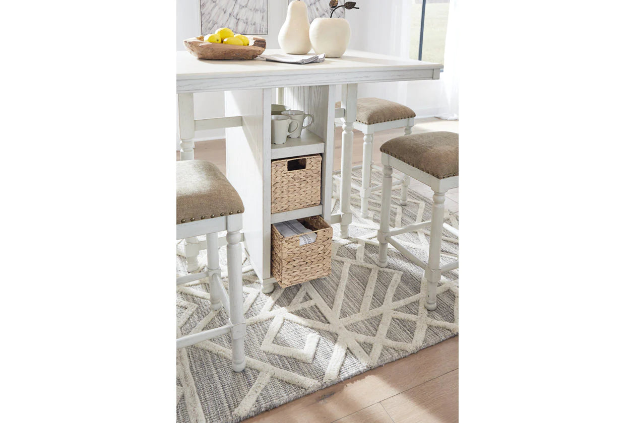 Robbinsdale Antique White 5-Piece Counter Height Set