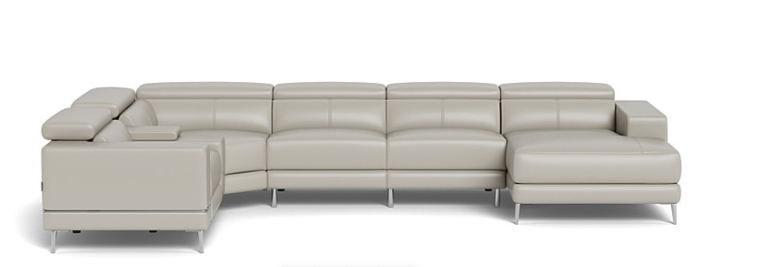 Bergamo Power Motion Extended Right Sectional Sofa Light Gray