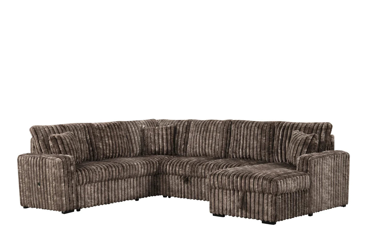 Sonic Brown Sleeper Sectional with Pull-Out Bed
