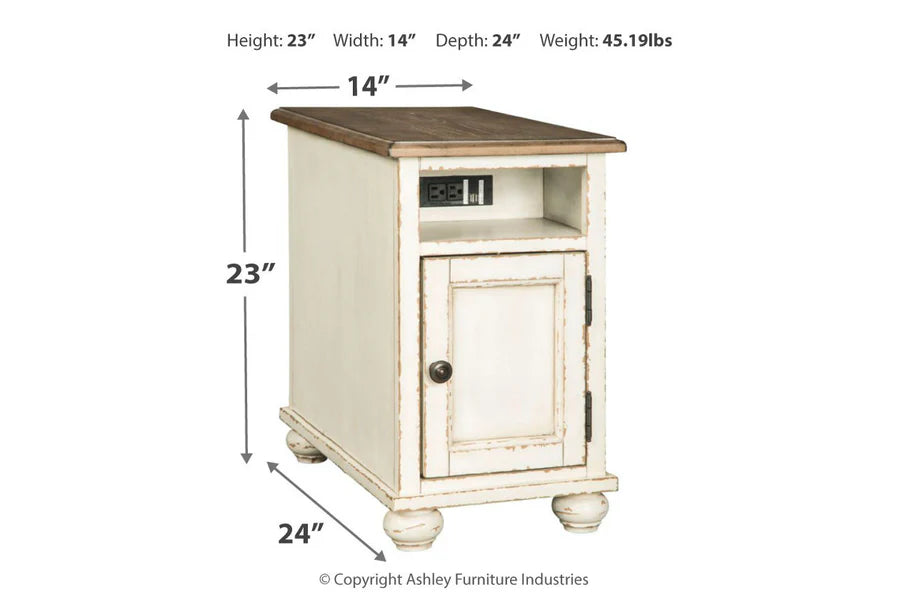 Realyn White Chairside End Table