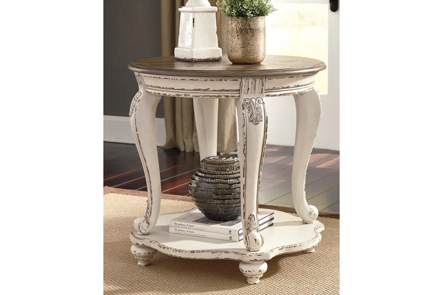 Realyn White End Table