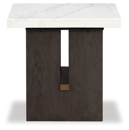 Burkhaus White/Dark Brown End Table