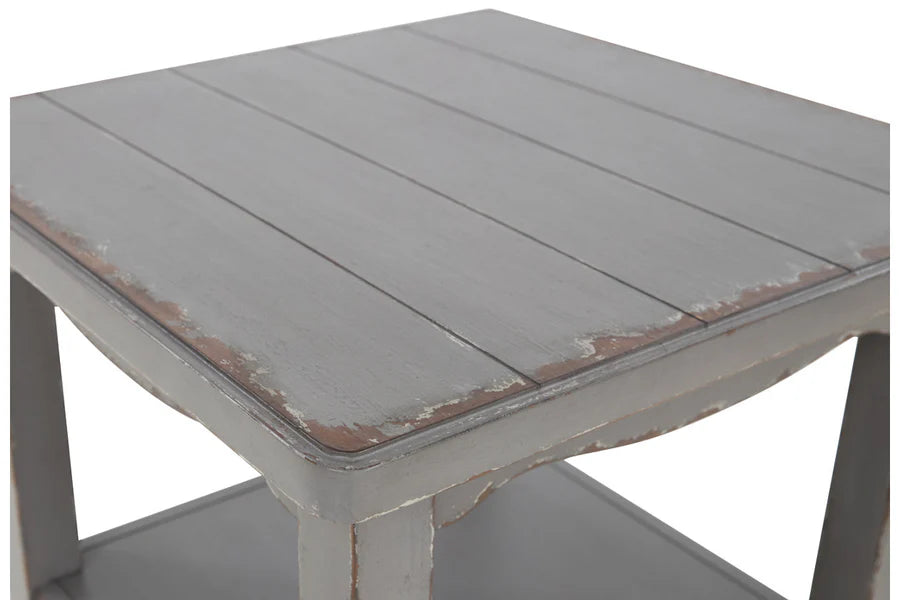 Charina Antique Gray End Table