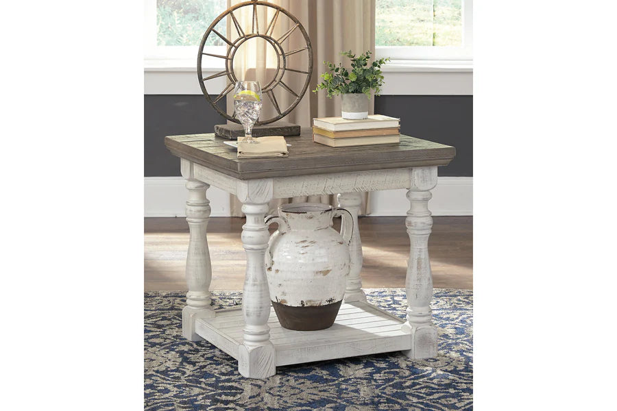Havalance White End Table