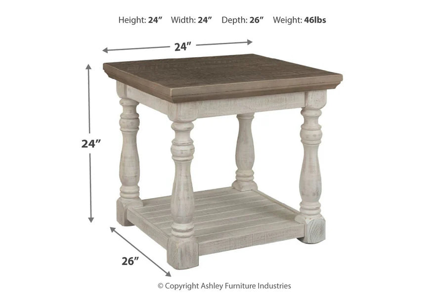 Havalance White End Table