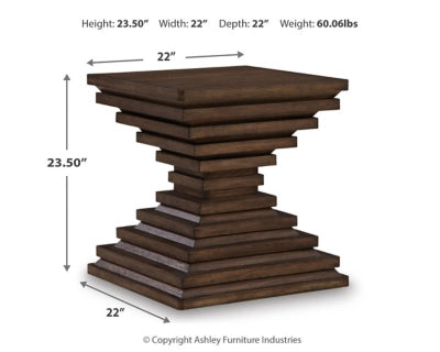 Hannodream Warm Brown End Table