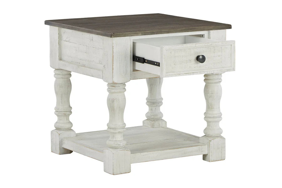 Havalance White End Table