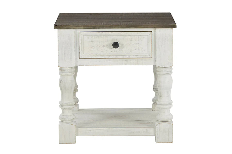 Havalance White End Table