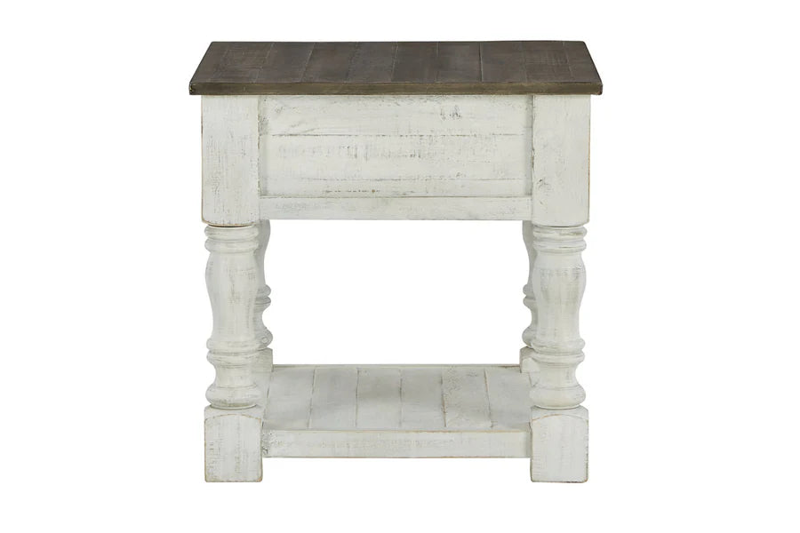 Havalance White End Table