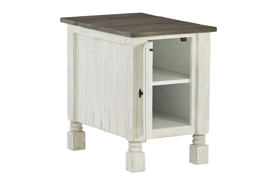 Havalance White Chairside End Table